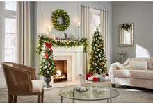 Load image into Gallery viewer, Home Accents Holiday 7 ft Wesley Long Needle Pine Pencil LED Pre-Lit Artificial Christmas Tree with 300 Warm White Lights