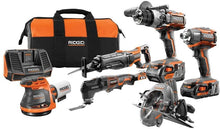 Load image into Gallery viewer, RIDGID 18-Volt Gen5X Cordless 6 Piece Combo Kit with (1) 4.0Ah Battery and (1) 2.0Ah Battery, Charger and Bag