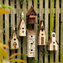Load image into Gallery viewer, Glitzhome Hand Painted Hanging Wood Birdhouse for Garden