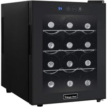 Load image into Gallery viewer, Magic Chef MCWC12B Black 12-Bottle Single-Zone Wine Cooler Rack