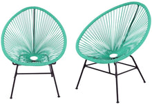 Load image into Gallery viewer, Patio Time Outdoor Furniture Metal Oval Weave Lounge Acapulco Sun Chairs (Set of 2, Turquoise)