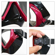 Load image into Gallery viewer, Reef Tourer Premium Adult X-Plore 2 Window Best Mask &amp; Snorkeling Combo, Black/Metallic Dark Red