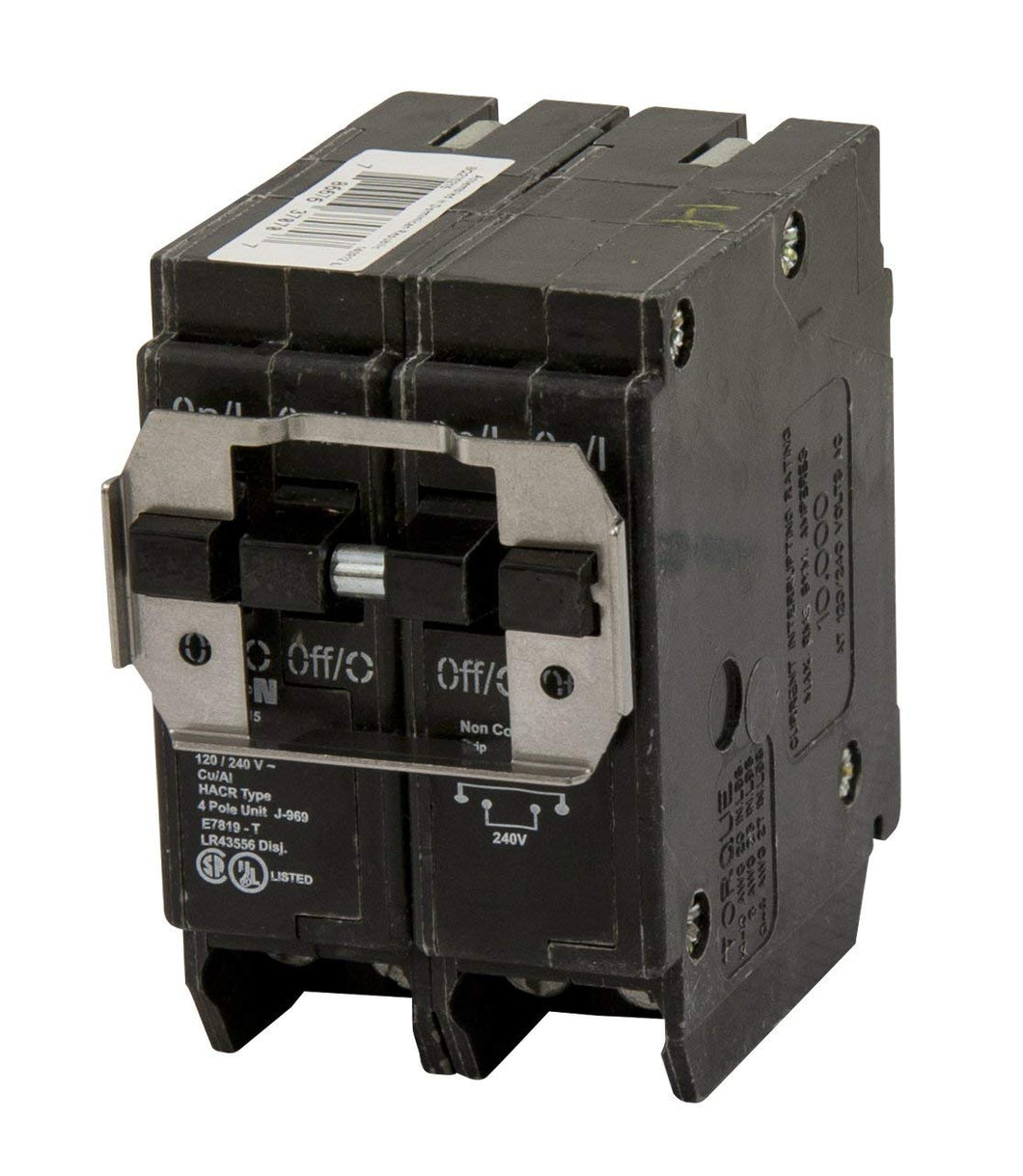 Eaton BQC220220 Plug-On Mount Type BQC Quadplex Circuit Breaker 4-Pole (2) 20 Amp 120/240 Volt