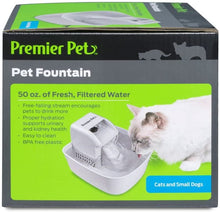 Load image into Gallery viewer, PremierPet PET FOUNTAIN 50 OZ. with WATER FILTER for CATS &amp; SMALL DOGS BPA-FREE
