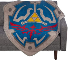 Load image into Gallery viewer, Bioworld Zelda Crest Shield Video Game Fleece Blanket