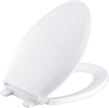 Load image into Gallery viewer, KOHLER K-4636-0 Cachet Elongated White Toilet Seat, with Grip-Tight Bumpers, Quiet-Close Seat, Quick-Release Hinges, Quick-Attach Hardware, No Slam Toilet Seat, White