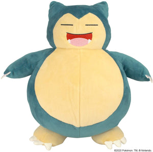 Pokemon Snooze Action Snorlax Plush, 10 Plush Toy - Features Over 20 Authentic Snorlax Sounds, with 2 Modes of Play: Asleep & Awake, Plus Vibrating Belly - Eats Pecha Berry (Included)