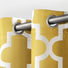 Load image into Gallery viewer, Exclusive Home Ironwork Sateen Woven Blackout Grommet Top Curtain Panel Pair, Sundress Yellow, 52x84