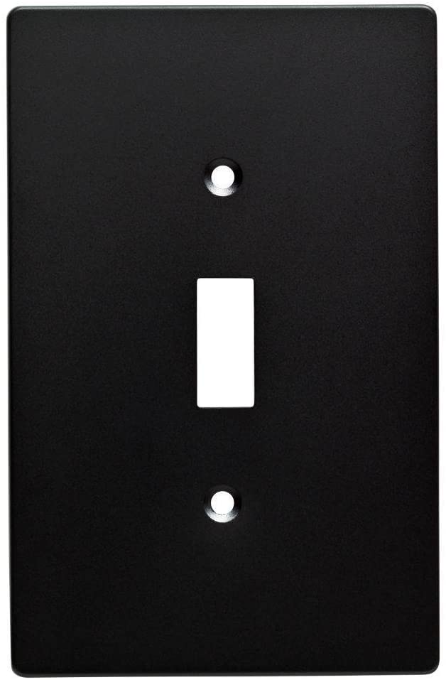 Hampton Bay Subway Tile Single Toggle Switch Wall Plate Flat, Black