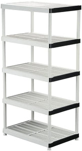 HDX 128974 36 in. W x 72 in. H x 24 in. D 5-Shelf Plastic Ventilated Storage Shelving Unit