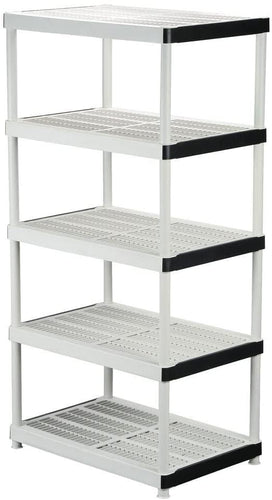HDX 128974 36 in. W x 72 in. H x 24 in. D 5-Shelf Plastic Ventilated Storage Shelving Unit