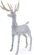 Load image into Gallery viewer, Home Accents Holiday 65 in Cool White 200-Light LED Silver Deer with Gold Bow