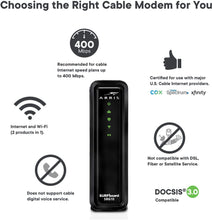 Load image into Gallery viewer, ARRIS SURFboard SBG10 DOCSIS 3.0 Cable Modem &amp; AC1600 Dual Band Wi-Fi Router, Approved for Cox, Spectrum, Xfinity &amp; others (black)