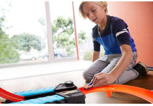 Load image into Gallery viewer, Hot Wheels Sky Crash Tower Track Set, 2.5+ ft / 83 cm High with Motorized Booster, Orange Track &amp; 1 Vehicle