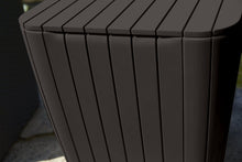 Load image into Gallery viewer, Keter Luzon Patio Side Coffee Table Outdoor Furniture Durable Resin Plastic Matte Wood Look, Brown