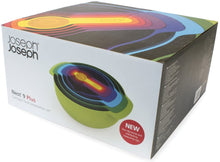 Load image into Gallery viewer, Joseph Joseph 40087 Nest 9 Nesting Bowls Set with Mixing Bowls Measuring Cups Sieve Colander