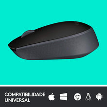 Load image into Gallery viewer, Logitech M170 2. 4GHz Wireless 3-Button Optical Scroll Mouse W/Nano USB Receiver (Black)