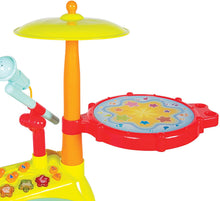 Load image into Gallery viewer, Best Choice Products Kids Electronic Toy Drum Set w/ Mic, Stool, Drumsticks, Multicolor