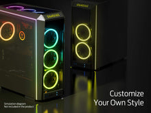 Load image into Gallery viewer, GAMDIAS RGB Case Fan 120mm Dual Light Loop Motherboard Sync with Remote Control Color - Five Fan Pack Cooling Aeolus M1-1205R