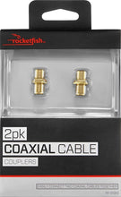 Load image into Gallery viewer, Rocketfish Coaxial Cable Couplers (2-Pack) (RF-G1310) Gold - New