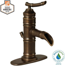 Load image into Gallery viewer, Glacier Bay Bamboo Single Hole Single-Handle Low-Arc Bathroom Faucet in Bronze
