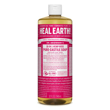 Load image into Gallery viewer, Dr. Bronner’s - Pure-Castile Liquid Soap (Rose, 32 ounce) - Made with Organic Oils, 18-in-1 Uses: Face, Body, Hair, Laundry, Pets &amp; Dishes, Concentrated, Vegan, Non-GMO