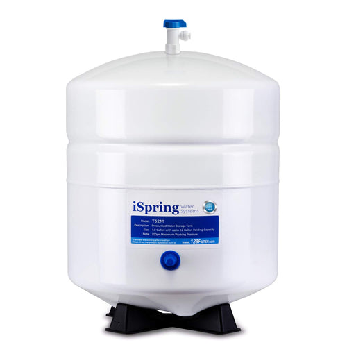 iSpring T32M Pressurized Water Storage Tank with Ball Valve for Reverse Osmosis RO Systems 4 Gallon