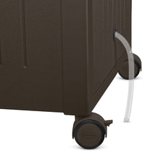 Load image into Gallery viewer, Suncast Resin 77 Quart Wicker-Look Outdoor Patio Cooler with Wheels, Java