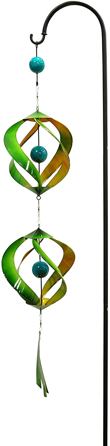 Alpine BVF106GN Metal Wind Spinner with Shepherd Hook, Multi Color