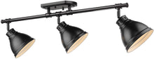 Load image into Gallery viewer, Golden Lighting 3602-3SF BLK Duncan Semi-Flush, Matte Black with Matte Black Shades