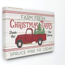 Load image into Gallery viewer, Stupell Industries Farm Fresh Christmas Trees Red Truck Holiday Word Design Canvas, 30 x 40, Multi-Color