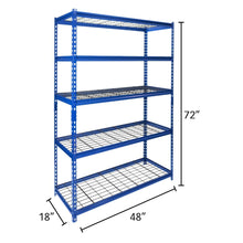 Load image into Gallery viewer, Muscle Rack 5-Shelf Steel Shelving Unit (48"Wx18"Dx72"H)
