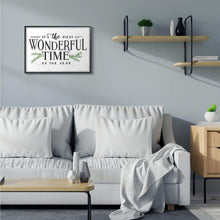 Load image into Gallery viewer, Stupell Industries Most Wonderful Time Christmas Holiday Word Design