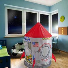 Load image into Gallery viewer, Imagination Generation Space Adventure Roarin&#39; Rocket Play Tent | Includes 100 Soft Ball Pit Balls and Carrying Bag for Travel | Rocket Ship Tent Requires Only Minimal Assembly
