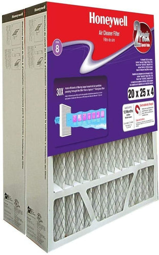 Honeywell CF408F2025/E 20 in. x 25 in. x 4 in. Pleated Air Cleaner Replacement Filters (2-Pack)