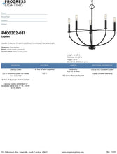 Load image into Gallery viewer, Progress Lighting P400202-031 Leyden Chandeliers, Black