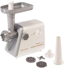 Load image into Gallery viewer, Panasonic Meat Grinder, Electric Heavy Duty with Sausage Stuffer and Kubbe Maker Attachments, Precision Japanese Technology, Multifunctional Tabletop, 1, White