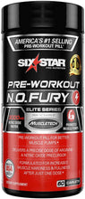Load image into Gallery viewer, Nitric Oxide Supplement Pre Workout | Six Star Elite N.O. Fury | Pre-Workout Nitric Oxide Booster Muscle Builder | Nitric Oxide Pills for Men and Women | Workout Supplement for Men, 60 Capsules