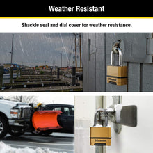 Load image into Gallery viewer, Master Lock M175XDLF Heavy Duty Outdoor Combination Lock, 1-1/2 in. Shackle, Brass Finish