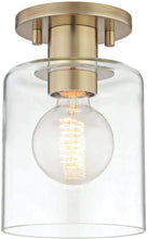 Load image into Gallery viewer, Mitzi H108601-AGB Transitional One Light Semi Flush Mount from Neko Collection Finish, Aged Brass