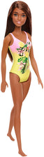 Load image into Gallery viewer, Barbie Doll, Brunette, Wearing Swimsuit, for Kids 3 to 7 Years Old