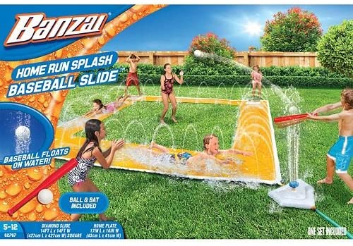 BANZAI 14ft x 14ft Homerun Splash Baseball Slide