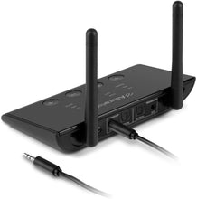 Load image into Gallery viewer, Aluratek Bluetooth 5 Audio Receiver &amp; Transmitter, Supports AUX, RCA and Optical Connections, aptX Low Latency, TV to Wireless Headphones, Airpods (ABCD54F)