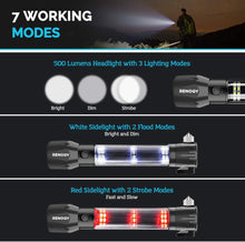 Load image into Gallery viewer, Renogy E.Lumen 500 Multi-Functional Flashlight Rechargeable Battery, Glass Shattering Hammer Magnetic Attachment