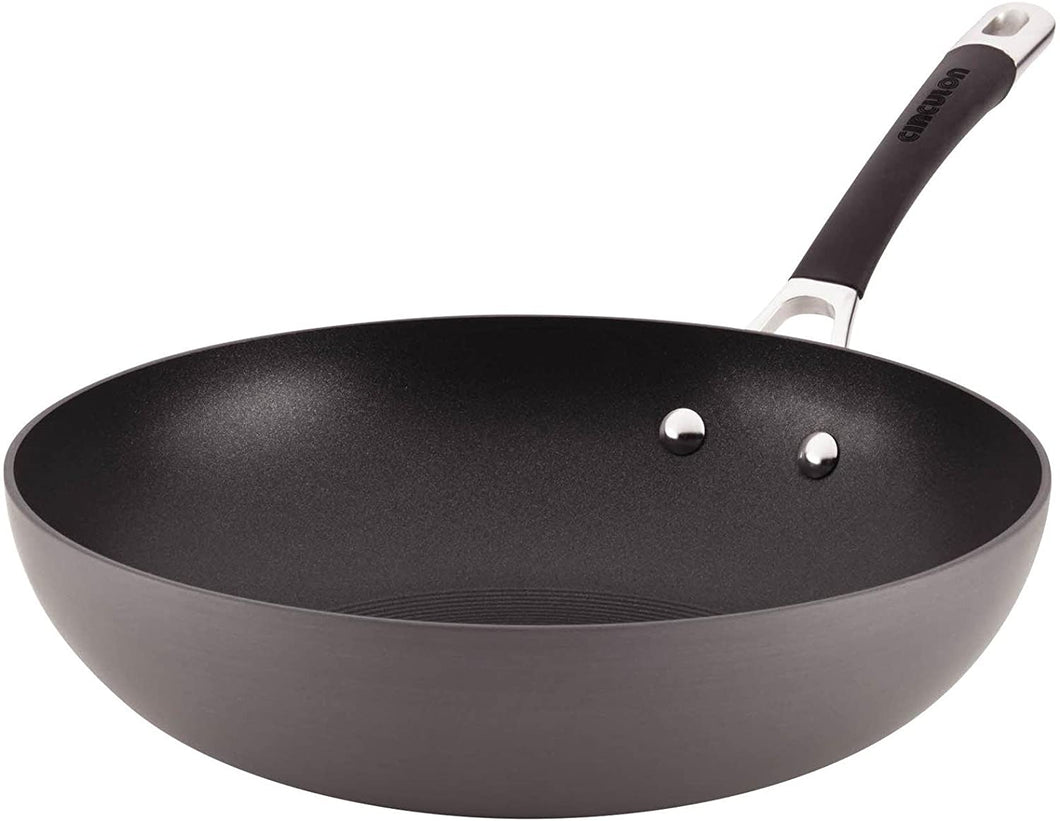 Circulon Momentum Hard-Anodized Nonstick 12-Inch Stir Fry - Gray