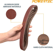 Load image into Gallery viewer, POWERTEC 111270 40 Grit Aluminum Oxide Sanding Belt (10 Pack)