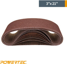 Load image into Gallery viewer, POWERTEC 110960 3-Inch x 21-Inch 240 Grit Aluminum Oxide Sanding Belt