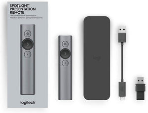 (Discontinued) Logitech Spotlight Presentation Remote - Advanced Digital Highlighting with Bluetooth, Universal Compatibility, 30M Range and Quick Charging – Slate