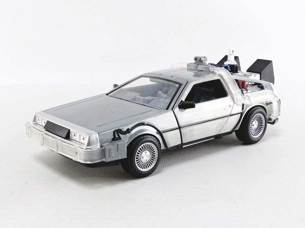 Back to The Future Part II 1:24 Time Machine Die-cast Car Light Up Feature, Toys for Kids and Adults