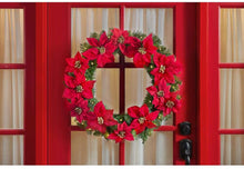 Load image into Gallery viewer, Home Accents Holiday 30 in. Berry Bliss Battery Operated Pre-Lit LED Artificial Christmas Wreath with Poinsettia